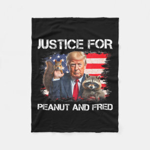 Justice For Peanut Squirrel Fred Racoon Vote Trum Fleece Blanket