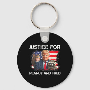 Justice For Peanut Squirrel Fred Racoon Vote Trum Key Ring