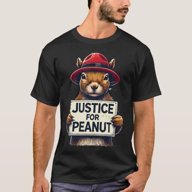 Justice For Peanut The Squirrel - Wanted T-Shirt (Front)
