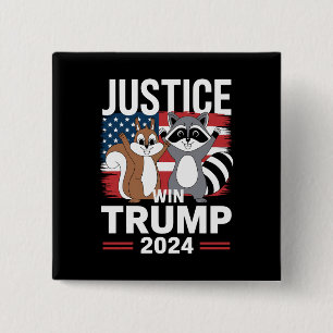 Justice For Peanut Win Trump 2024 15 Cm Square Badge