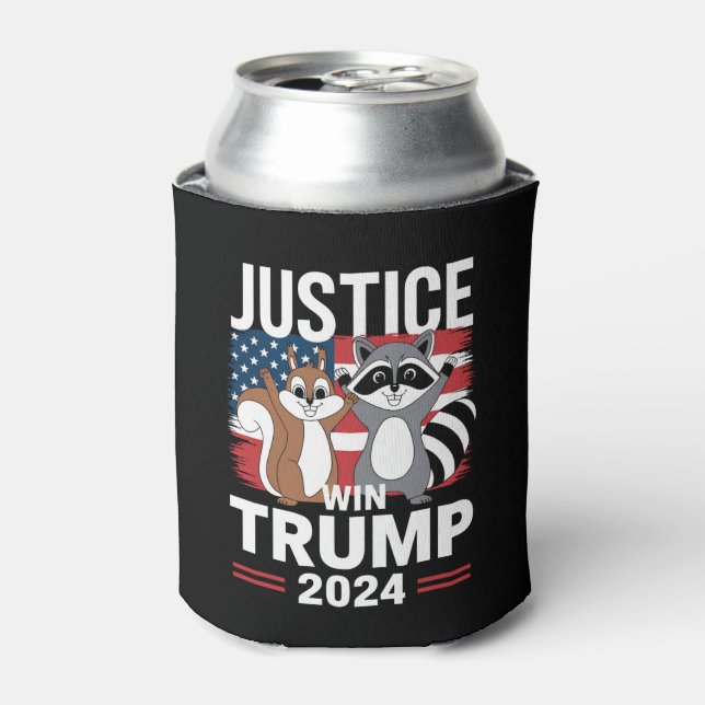 Justice For Peanut Win Trump 2024 Can Cooler (Can Front)