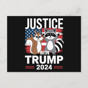 Justice For Peanut Win Trump 2024 Postcard