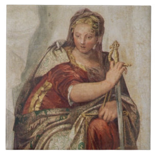 Justice, from the walls of the sacristy (fresco) tile