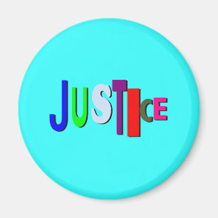 Justice in Colour Round Magnet A