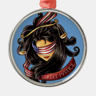 Justice Is Blind by Street Justice Metal Tree Decoration