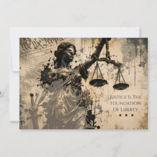 Justice Is The Foundation Of Liberty Lady Justice Thank You Card