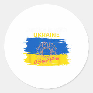 Justice Is With Ukraine. I Stand With Classic Round Sticker