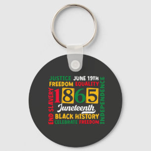 Justice June 19th Freedom Equality 1865 Key Ring