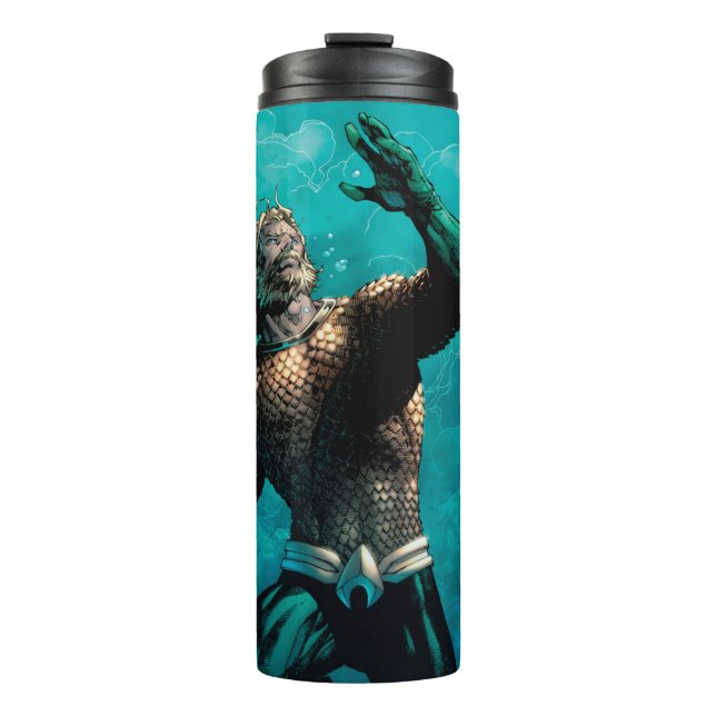 Justice League #10 Aquaman Drowned Earth Variant Thermal Tumbler (Front)