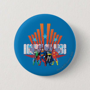 Justice League "Against All Odds" 6 Cm Round Badge