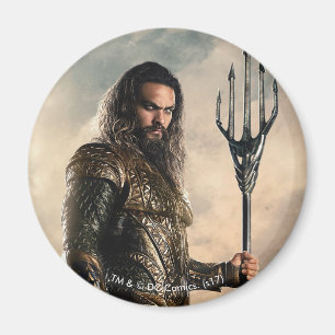 Justice League Aquaman On Battlefield Magnet
