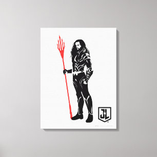 Justice League Aquaman Pose Noir Pop Art Canvas Print