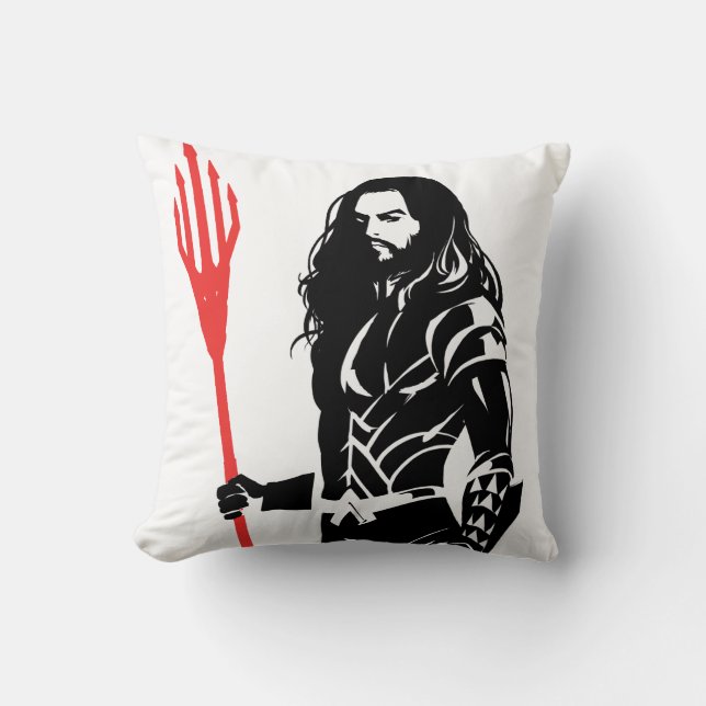 Justice League | Aquaman Pose Noir Pop Art Cushion (Front)