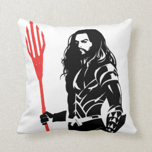 Justice League   Aquaman Pose Noir Pop Art Cushion