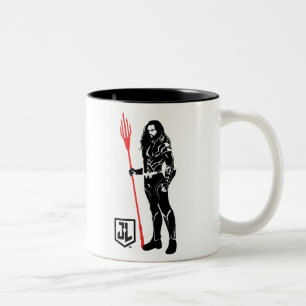 Justice League   Aquaman Pose Noir Pop Art Two-Tone Coffee Mug