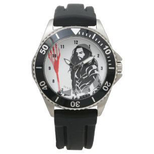 Justice League Aquaman Pose Noir Pop Art Watch