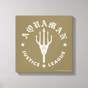 Justice League Aquaman Retro Trident Emblem Canvas Print