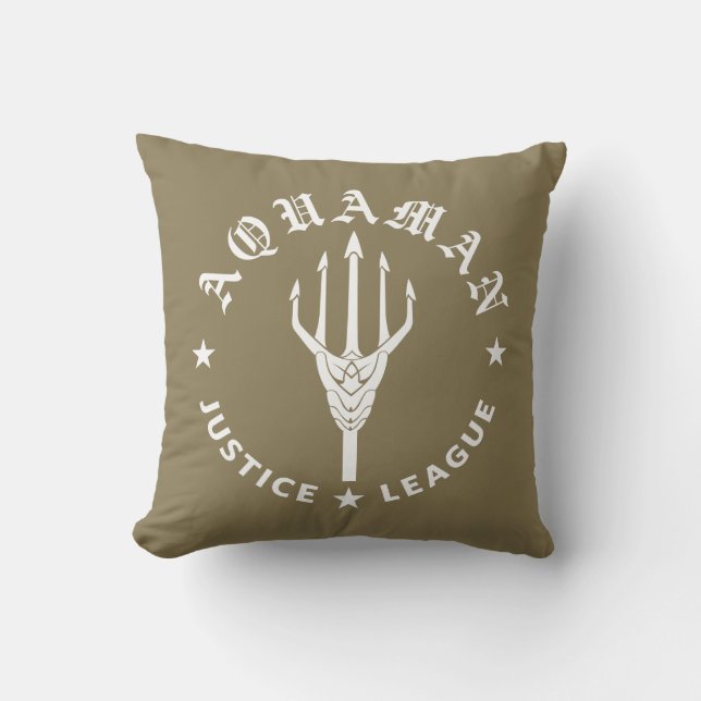 Justice League | Aquaman Retro Trident Emblem Cushion (Front)