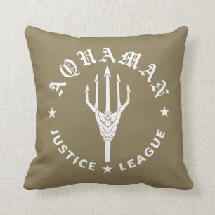Justice League   Aquaman Retro Trident Emblem Cushion