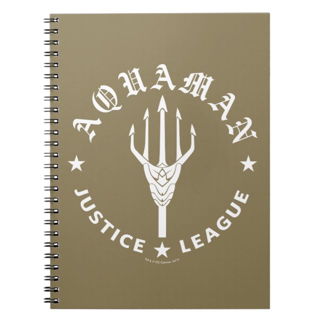 Justice League | Aquaman Retro Trident Emblem Notebook (Front)