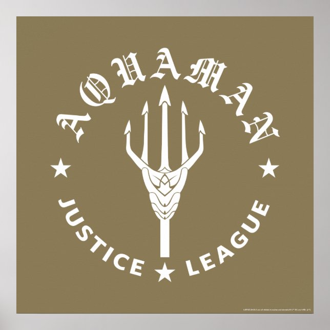 Justice League | Aquaman Retro Trident Emblem Poster (Front)