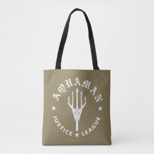 Justice League Aquaman Retro Trident Emblem Tote Bag