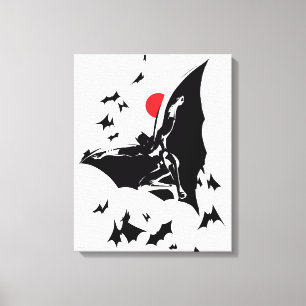 Justice League Batman in Cloud of Bats Pop Art Canvas Print