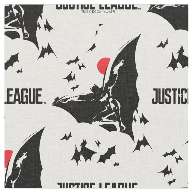 Justice League | Batman in Cloud of Bats Pop Art Fabric (Close Up)