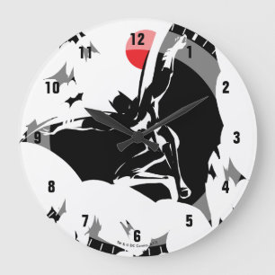 Justice League   Batman in Cloud of Bats Pop Art Large Clock