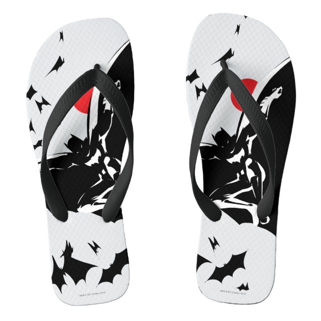 Justice League | Batman in Cloud of Bats Pop Art Thongs (Footbed)