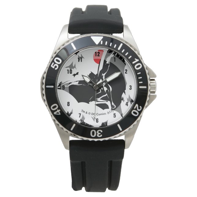 Justice League | Batman in Cloud of Bats Pop Art Watch (Front)