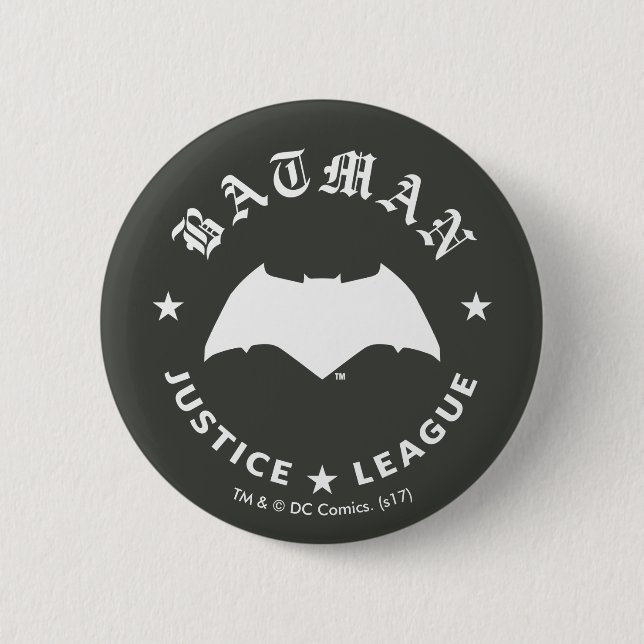 Justice League | Batman Retro Bat Emblem 6 Cm Round Badge (Front)
