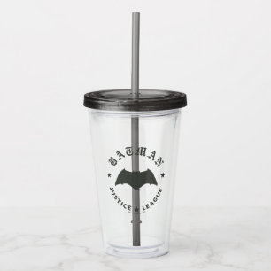Justice League   Batman Retro Bat Emblem Acrylic Tumbler