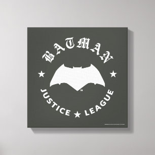 Justice League Batman Retro Bat Emblem Canvas Print