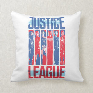 Justice League   Blue & Red Group Pop Art Cushion