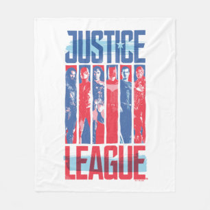 Justice League   Blue & Red Group Pop Art Fleece Blanket