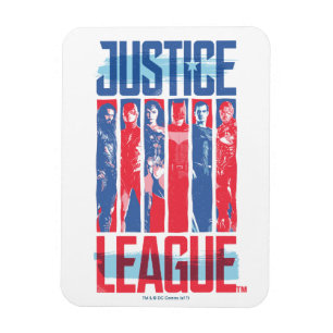 Justice League Blue & Red Group Pop Art Magnet