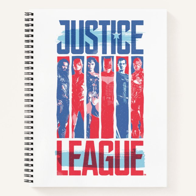 Justice League | Blue & Red Group Pop Art Notebook (Front)