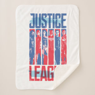 Justice League   Blue & Red Group Pop Art Sherpa Blanket