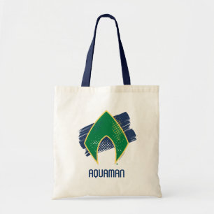 Justice League Brush & Halftone Aquaman Symbol Tote Bag