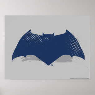 Justice League Brush & Halftone Batman Symbol Poster