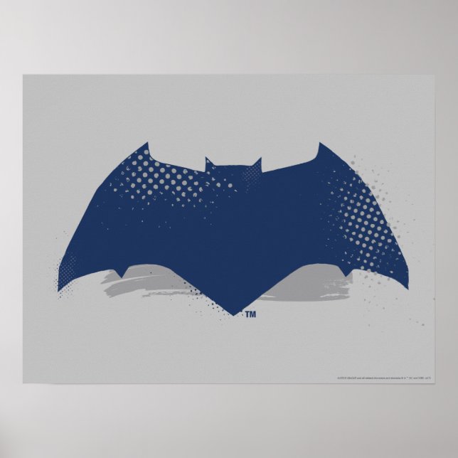 Justice League | Brush & Halftone Batman Symbol Poster (Front)