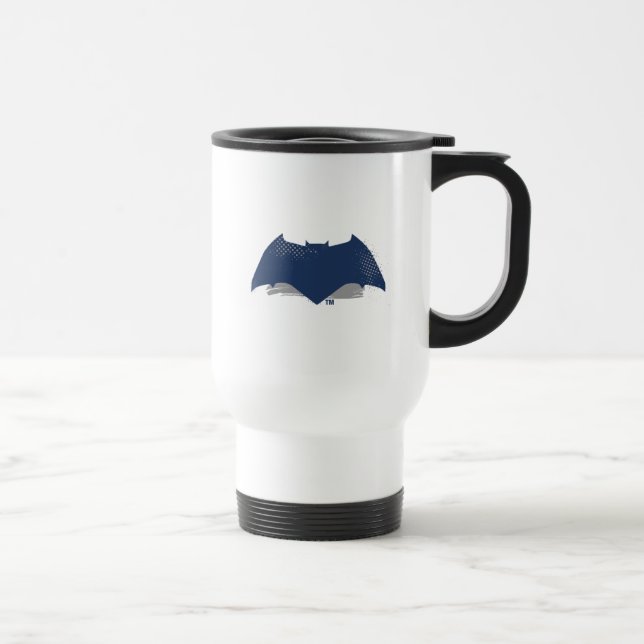Justice League | Brush & Halftone Batman Symbol Travel Mug (Right)