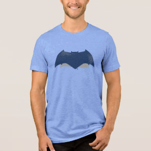 Justice League Brush & Halftone Batman Symbol Tri-Blend Shirt