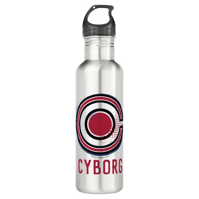 Justice League | Brush & Halftone Cyborg Symbol 710 Ml Water Bottle (Front)