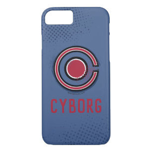 Justice League   Brush & Halftone Cyborg Symbol iPhone 8/7 Case
