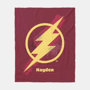 Justice League   Brush & Halftone Flash Symbol Fleece Blanket