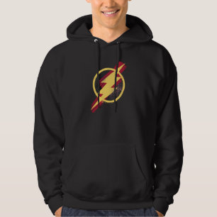 Justice League Brush & Halftone Flash Symbol Hoodie