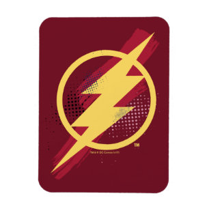 Justice League Brush & Halftone Flash Symbol Magnet