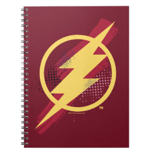 Justice League Brush & Halftone Flash Symbol Notebook